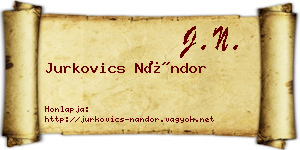 Jurkovics Nándor névjegykártya
