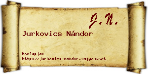 Jurkovics Nándor névjegykártya